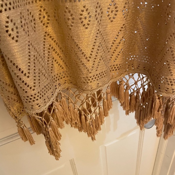 Lilly Pulitzer Jerrica Swim Cover Up Metallic Gold Fringe - Picture 3 of 5